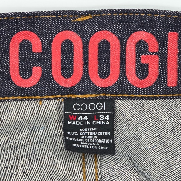 COOGI Mens Jeans 44W Dark Wash Denim Straight Embroidered TRI Nations - Picture 8 of 15